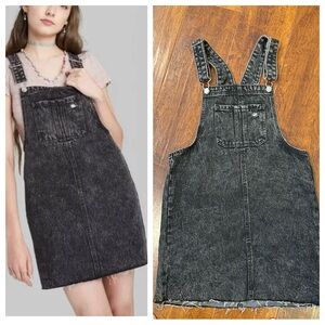 Wild Fable Black Denim Overall Dress